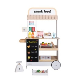 Children play house toys luxury wooden stall snack food shop Toy 2023