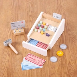 Children play house toys luxury wooden stall snack food shop Toy 2023
