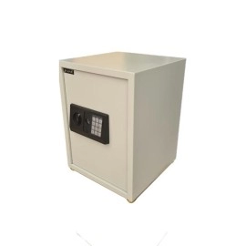 Safe Box, Money Safe Box For Home Office With Key And Pin Code Keypad (H50 x W38 x D38) (White)