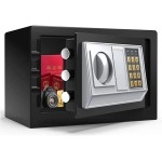 Safe Box, Money Safe Box for Home Office with Key and Pin Code Keypad (H20 x W31 x D20)