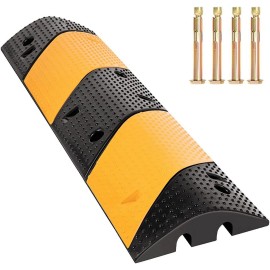 Rubber Speed Bumps 2 Channel Heavy Duty with 4 Bolts (1 Pack)