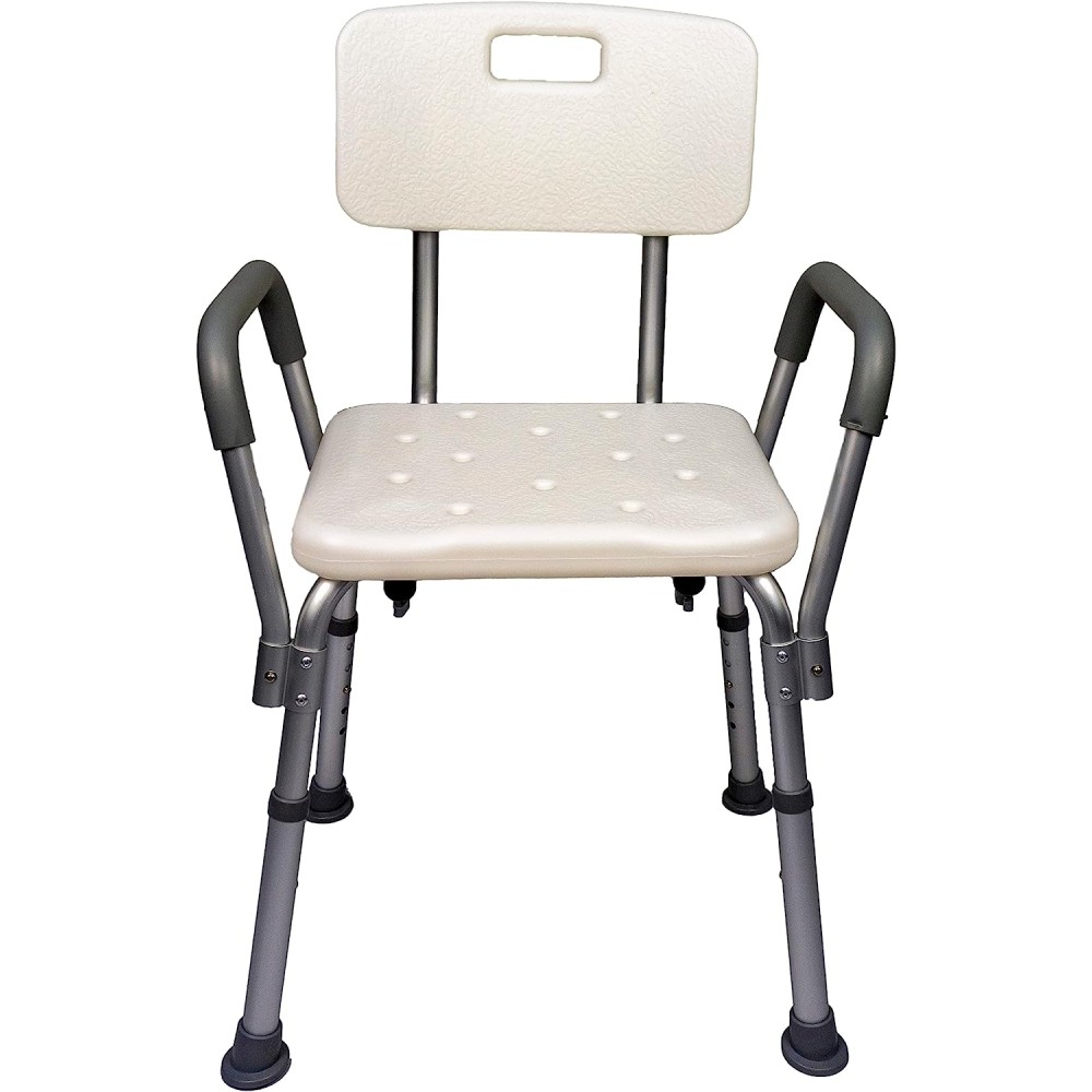  Shower Chair Stool with Arms, Adjustable Shower Stool