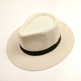 Panama Straw Hats for Women Summer Beach Sun Hat  Cowboy  (Beige)